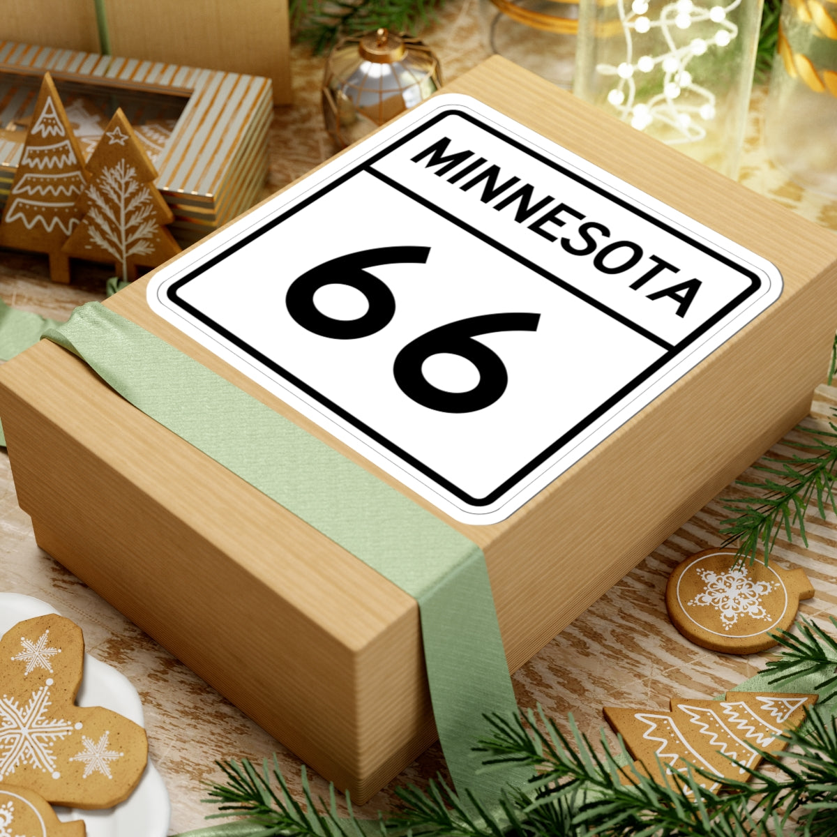 MN-66 1948 (Minnesota) (Road Sign) STICKER Vinyl Kiss-Cut Decal