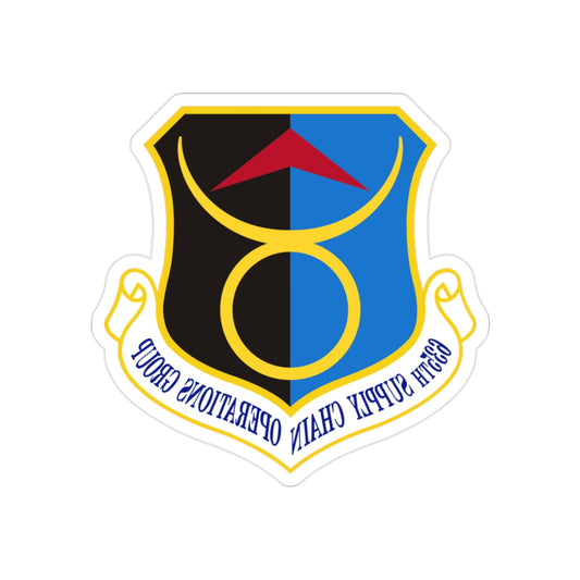 635th Supply Chain Operations Group (U.S. Air Force) REVERSE PRINT Transparent STICKER-2" × 2"-The Sticker Space