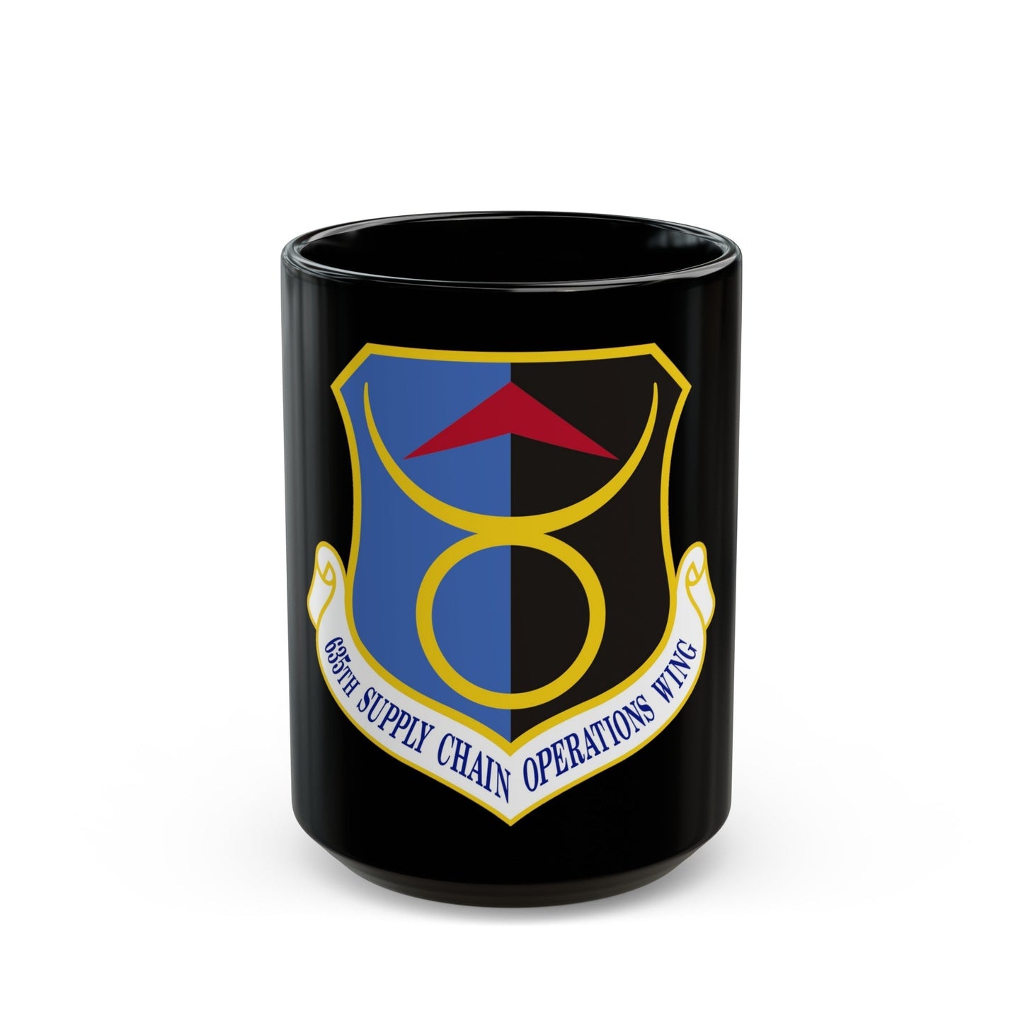 635th Supply Chain Operations Wing (U.S. Air Force) Black Coffee Mug-15oz-The Sticker Space