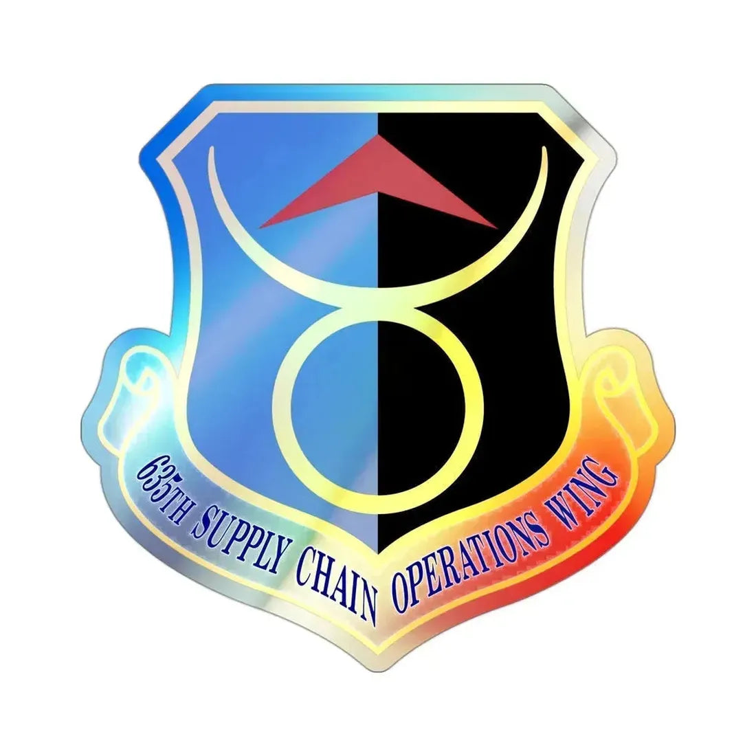 635th Supply Chain Operations Wing (U.S. Air Force) Holographic STICKER Die-Cut Vinyl Decal 3 Inch Holographic - The Sticker Space