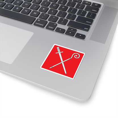 Flag of Diocese of Sion (Switzerland) STICKER Vinyl Kiss-Cut Decal