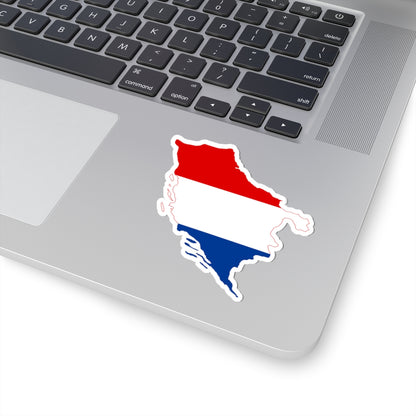 Flag-map of the State of Slovenes Croats and Serbs (Croatia) STICKER Vinyl Kiss-Cut Decal