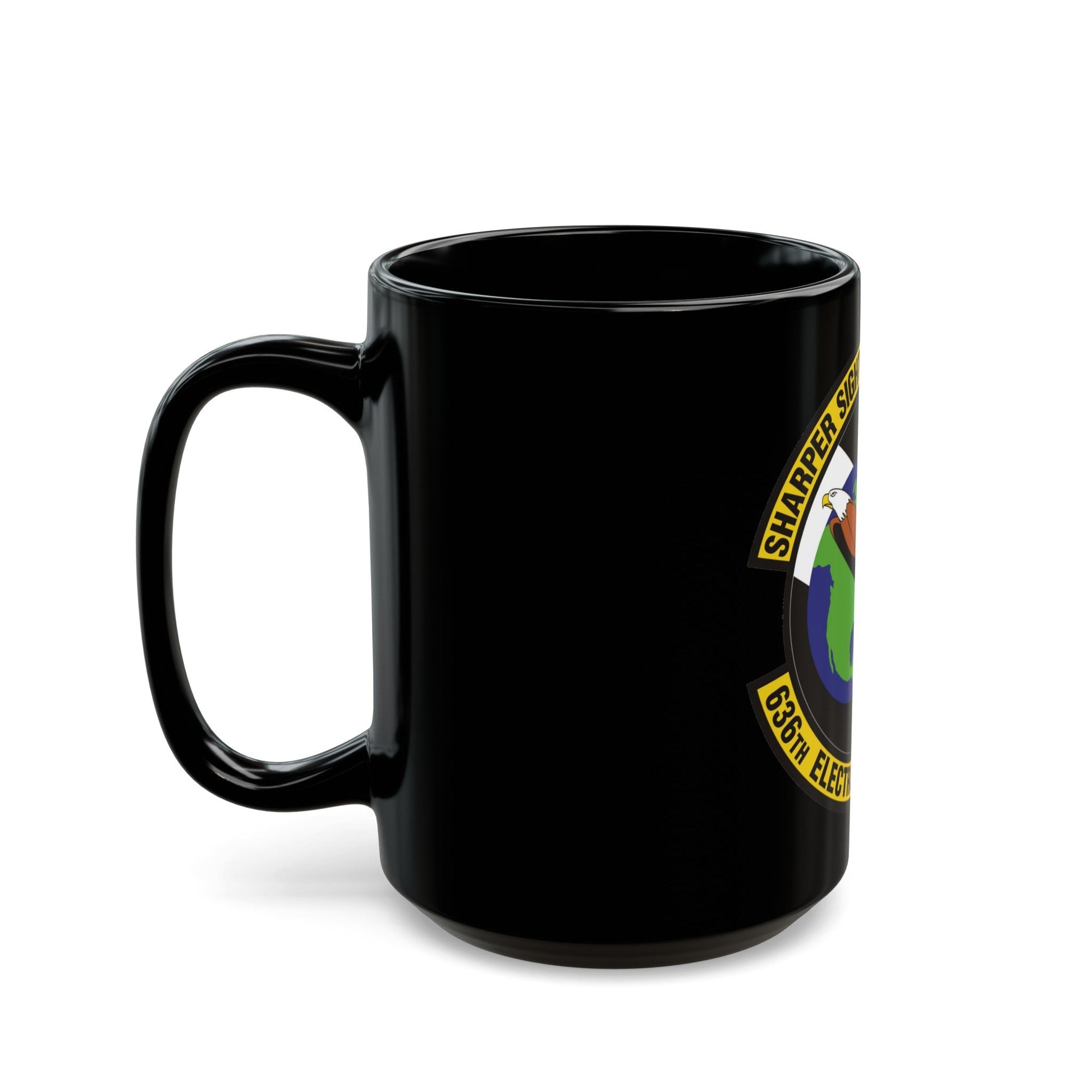 636th Electronic Systems Squadron (U.S. Air Force) Black Coffee Mug-The Sticker Space