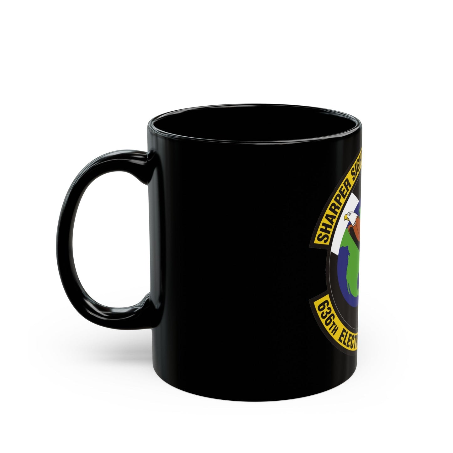 636th Electronic Systems Squadron (U.S. Air Force) Black Coffee Mug-The Sticker Space