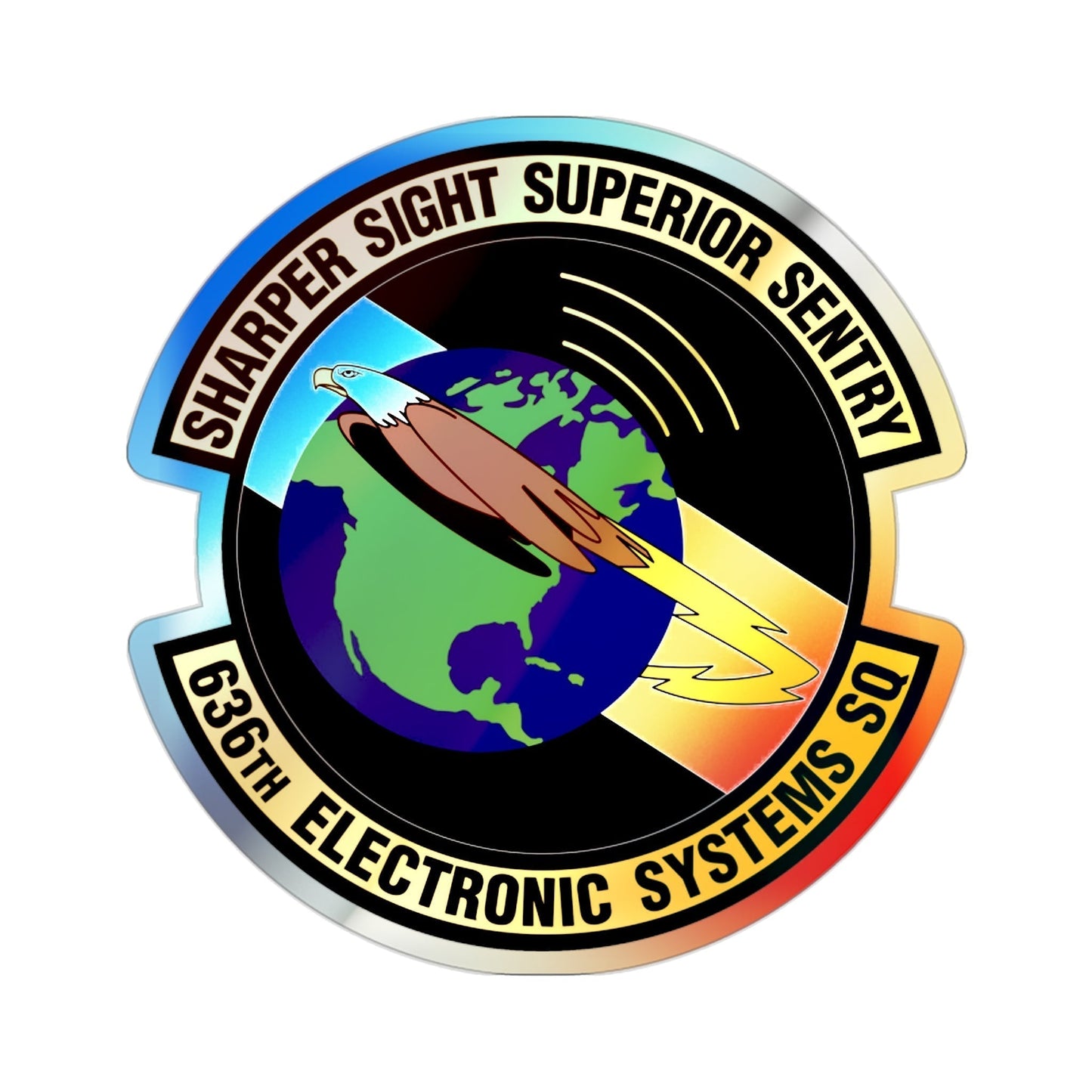 636th Electronic Systems Squadron (U.S. Air Force) Holographic STICKER Die-Cut Vinyl Decal-2 Inch-The Sticker Space