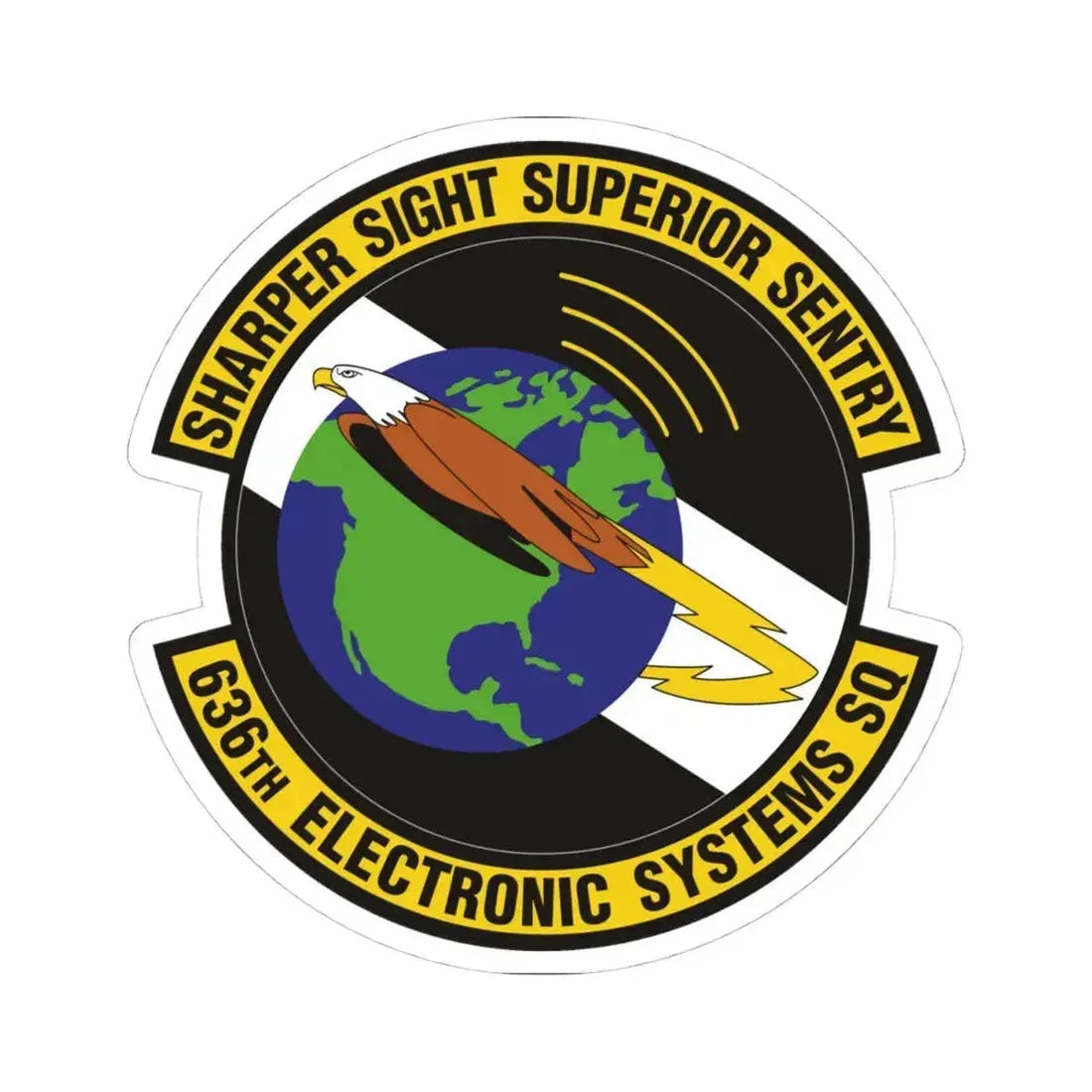 636th Electronic Systems Squadron (U.S. Air Force) STICKER Vinyl Kiss-Cut Decal 4 Inch White - The Sticker Space