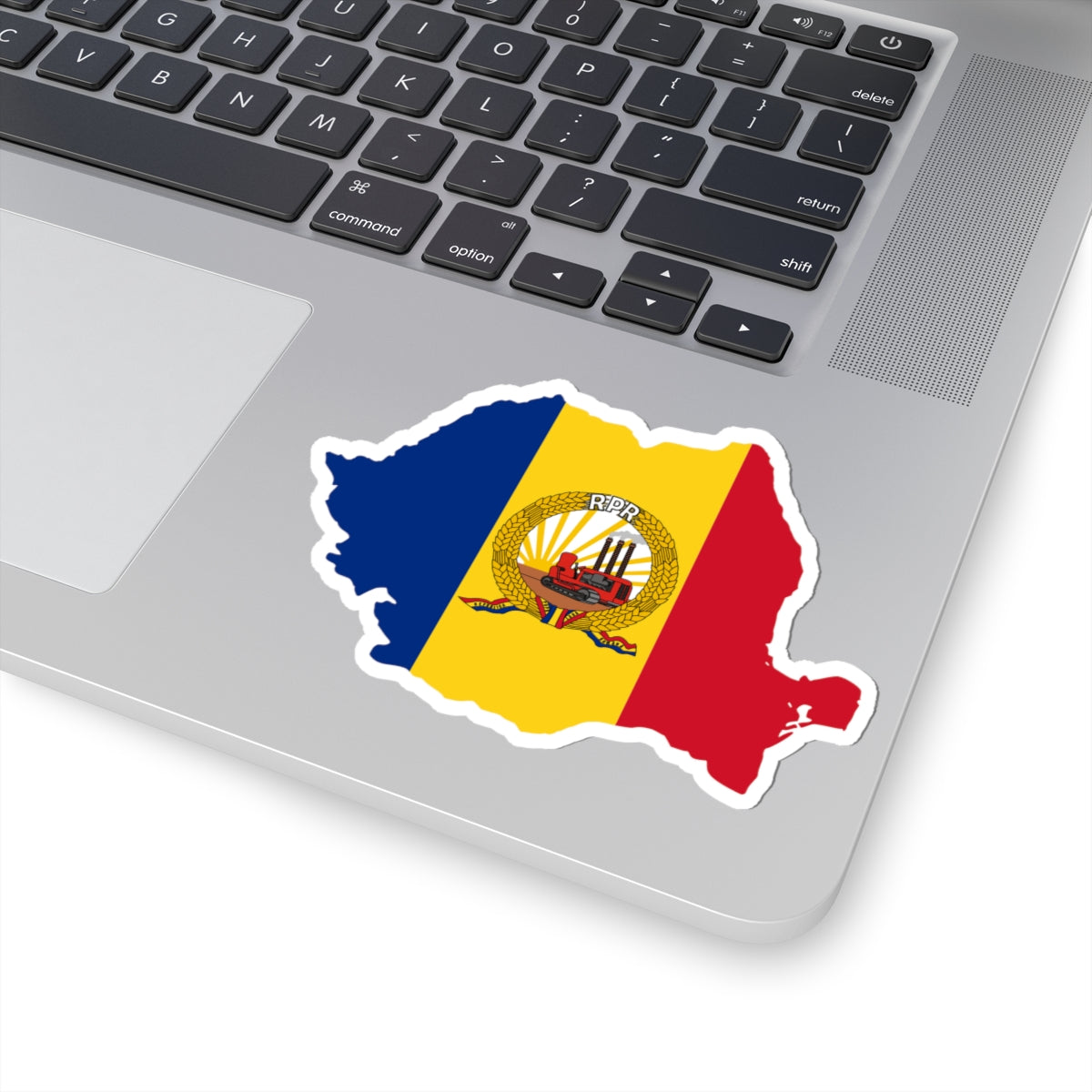 Flag-map of Romania January-March 1948 (Oman) STICKER Vinyl Kiss-Cut Decal