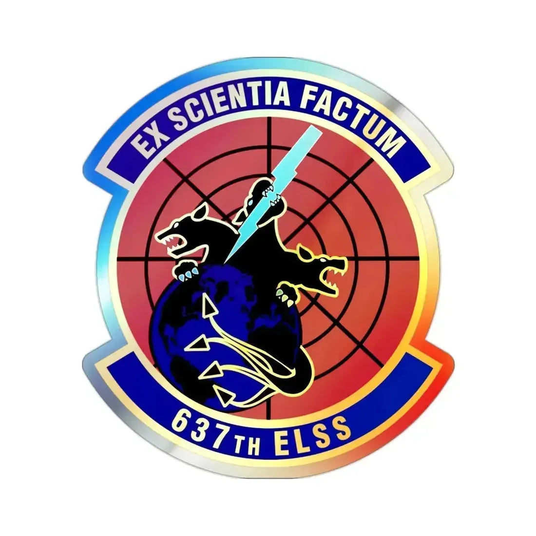 637th Electronic Systems Squadron (U.S. Air Force) Holographic STICKER Die-Cut Vinyl Decal 2 Inch Holographic - The Sticker Space
