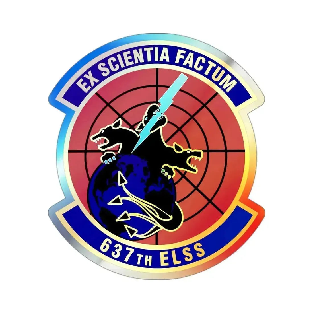 637th Electronic Systems Squadron (U.S. Air Force) Holographic STICKER Die-Cut Vinyl Decal 3 Inch Holographic - The Sticker Space