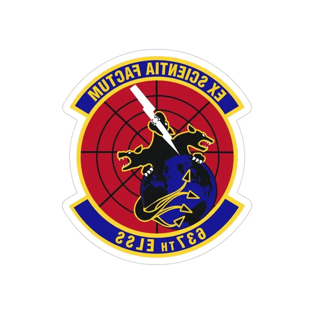637th Electronic Systems Squadron (U.S. Air Force) REVERSE PRINT Transparent Die-Cut STICKER - The Sticker Space