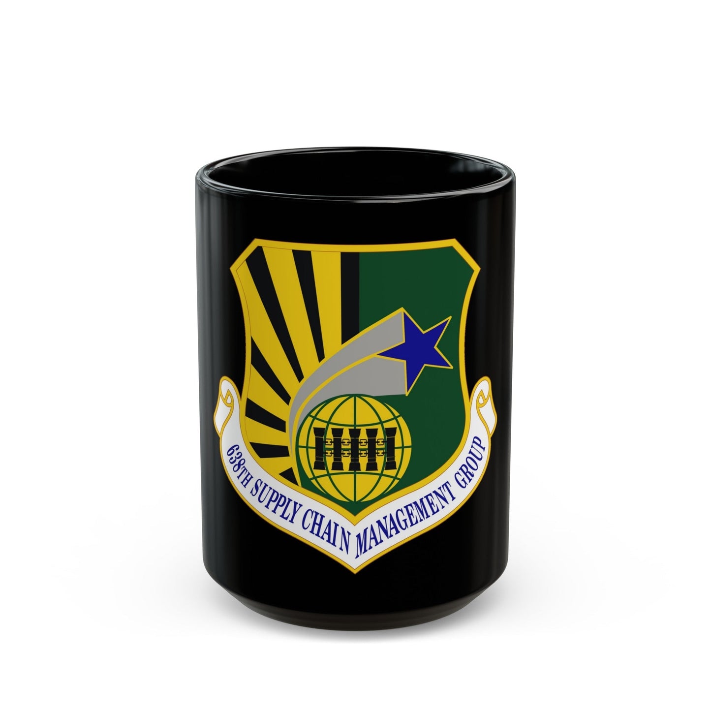 638 Supply Chain Management Group AFMC (U.S. Air Force) Black Coffee Mug-15oz-The Sticker Space