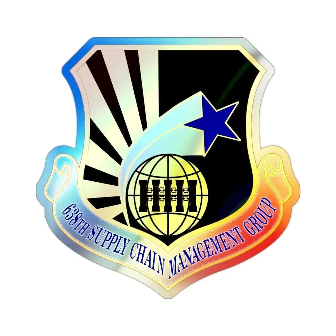 638 Supply Chain Management Group AFMC (U.S. Air Force) Holographic STICKER Die-Cut Vinyl Decal 2 Inch Holographic - The Sticker Space