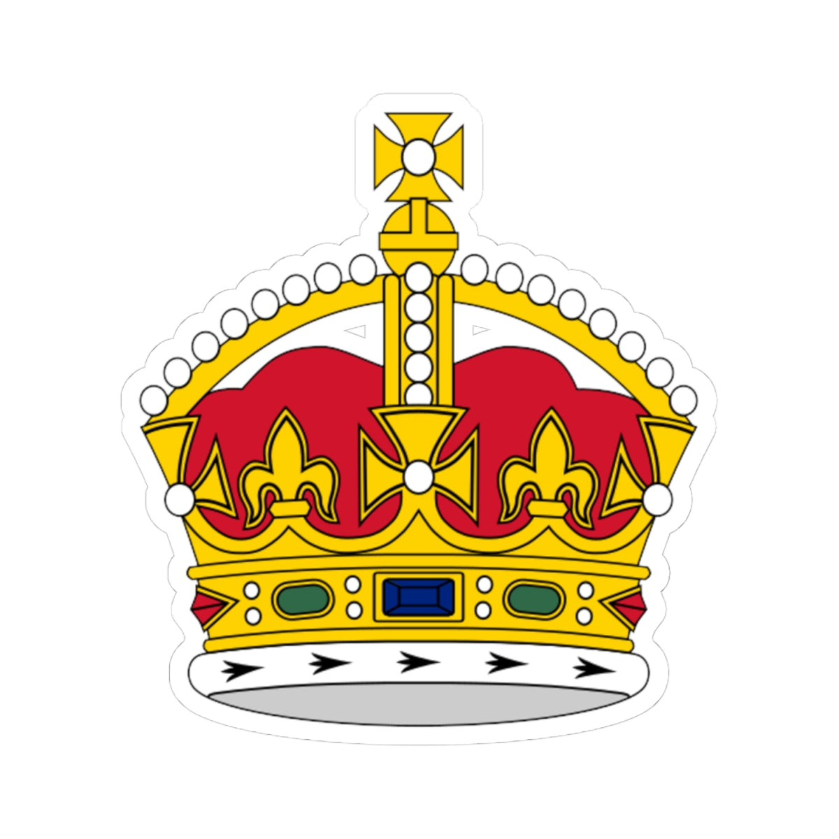 1860s pattern Tudor Crown 3D (United Kingdom) (Coat of Arms) STICKER Vinyl Kiss-Cut Decal