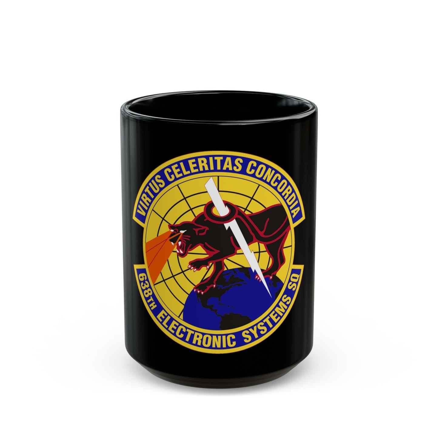 638th Electronic Systems Squadron (U.S. Air Force) Black Coffee Mug-15oz-The Sticker Space