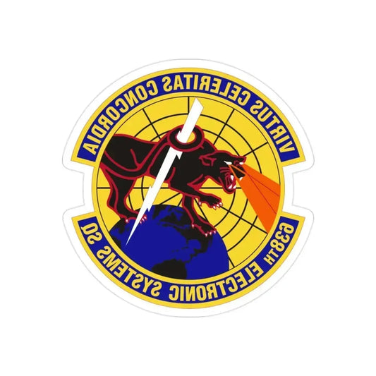 638th Electronic Systems Squadron (U.S. Air Force) REVERSE PRINT Transparent Die-Cut STICKER 2 Inch Die-Cut Transparent - The Sticker Space