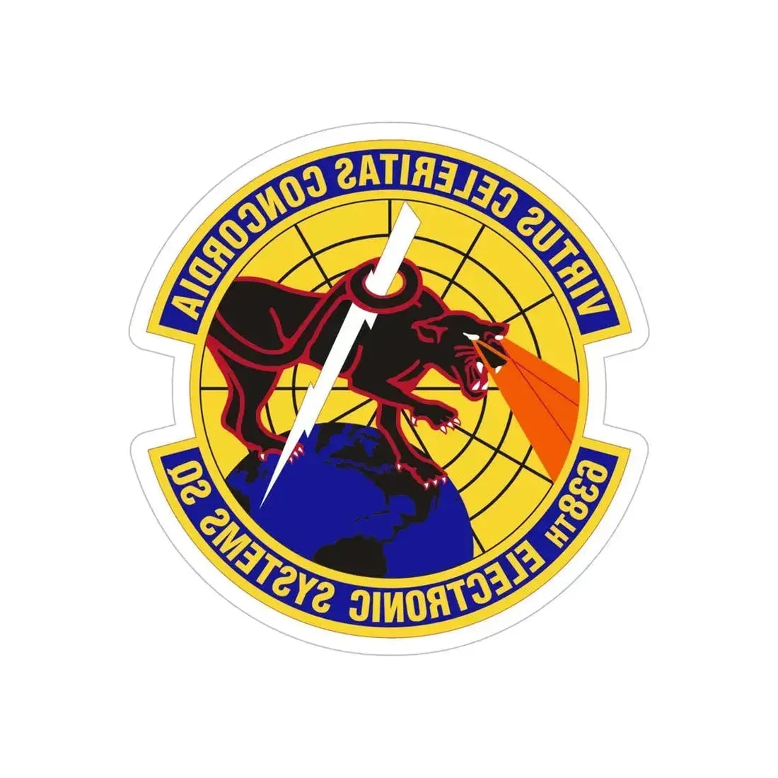 638th Electronic Systems Squadron (U.S. Air Force) REVERSE PRINT Transparent Die-Cut STICKER 6 Inch Die-Cut Transparent - The Sticker Space