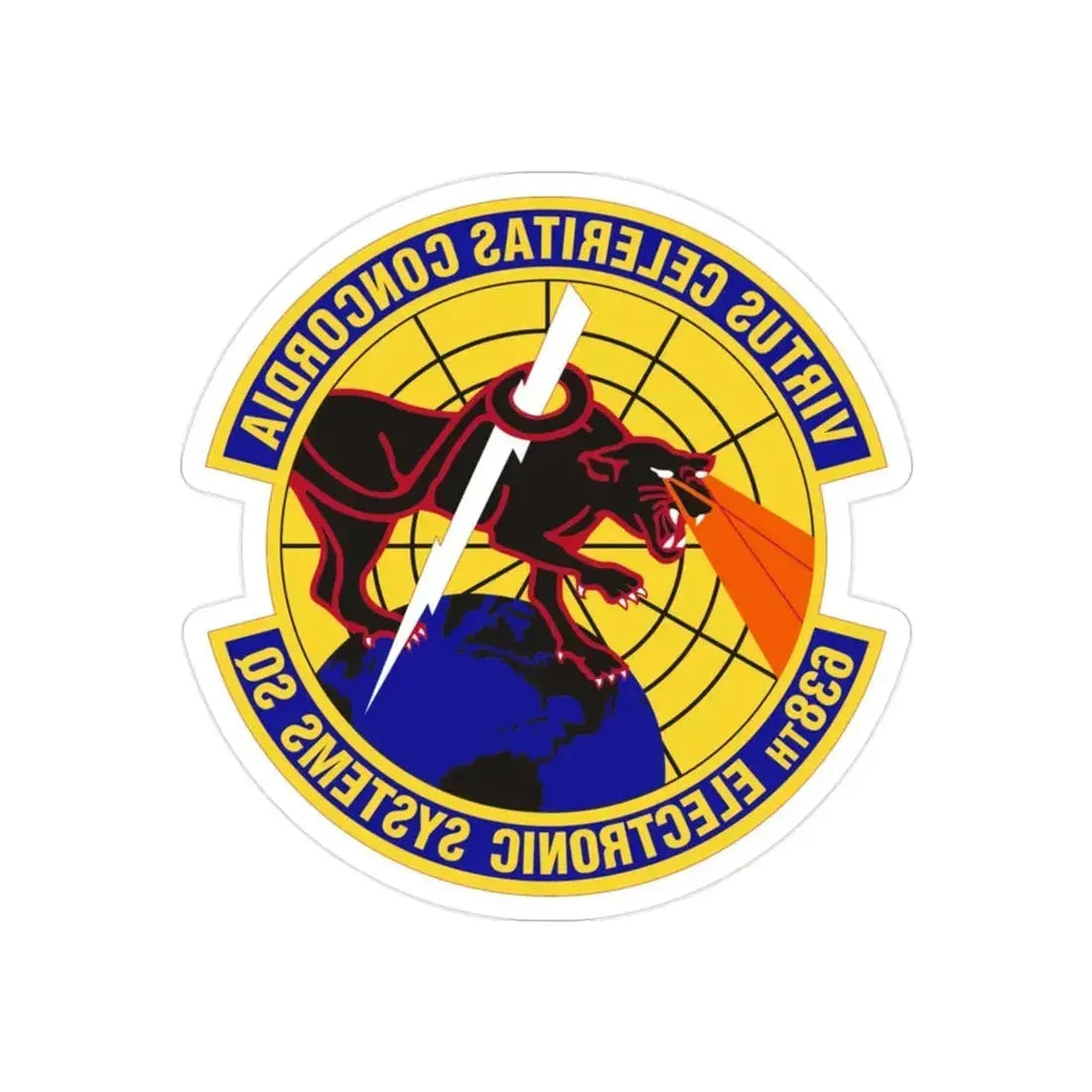 638th Electronic Systems Squadron (U.S. Air Force) REVERSE PRINT Transparent Die-Cut STICKER - The Sticker Space