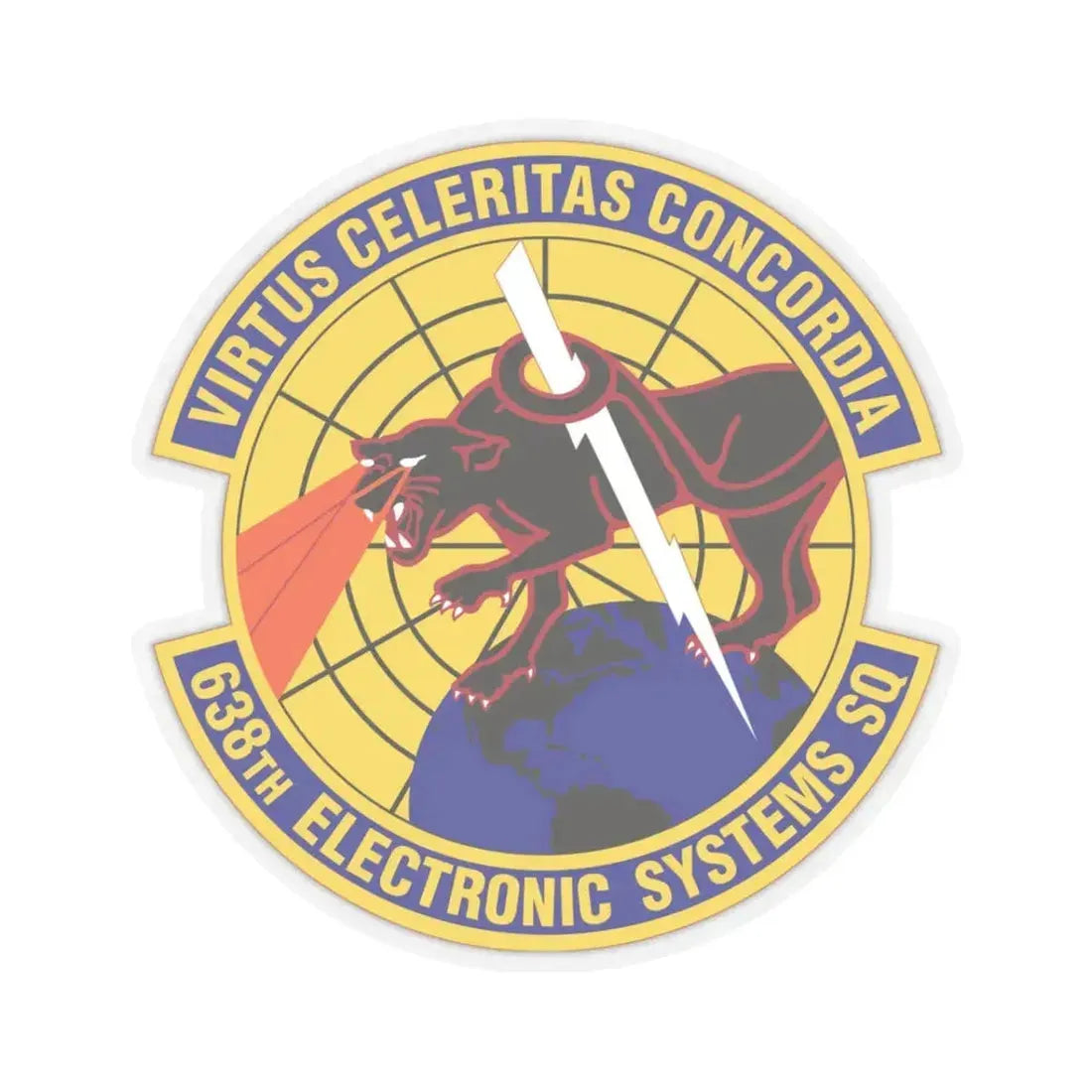 638th Electronic Systems Squadron (U.S. Air Force) STICKER Vinyl Kiss-Cut Decal 3 Inch Transparent - The Sticker Space