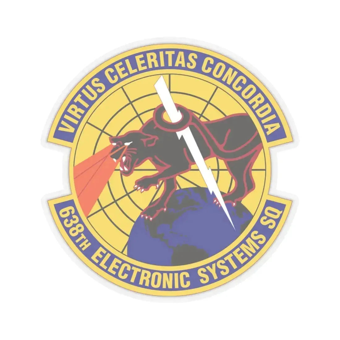 638th Electronic Systems Squadron (U.S. Air Force) STICKER Vinyl Kiss-Cut Decal 6 Inch Transparent - The Sticker Space