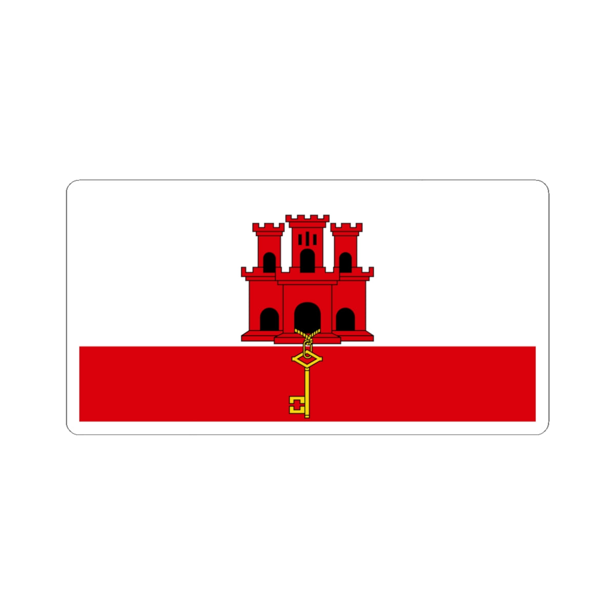 Flag of Gibraltar (United Kingdom) STICKER Vinyl Kiss-Cut Decal