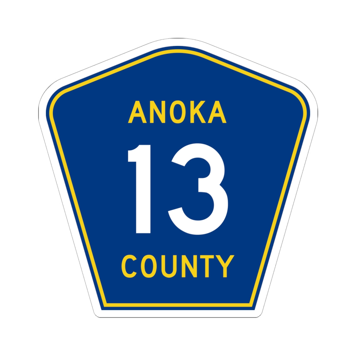 Anoka County 13 (Minnesota) (Road Sign) STICKER Vinyl Kiss-Cut Decal