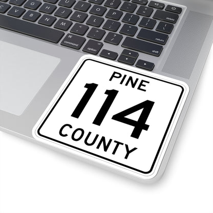 Pine County Route 114 MN (Minnesota) (Road Sign) STICKER Vinyl Kiss-Cut Decal