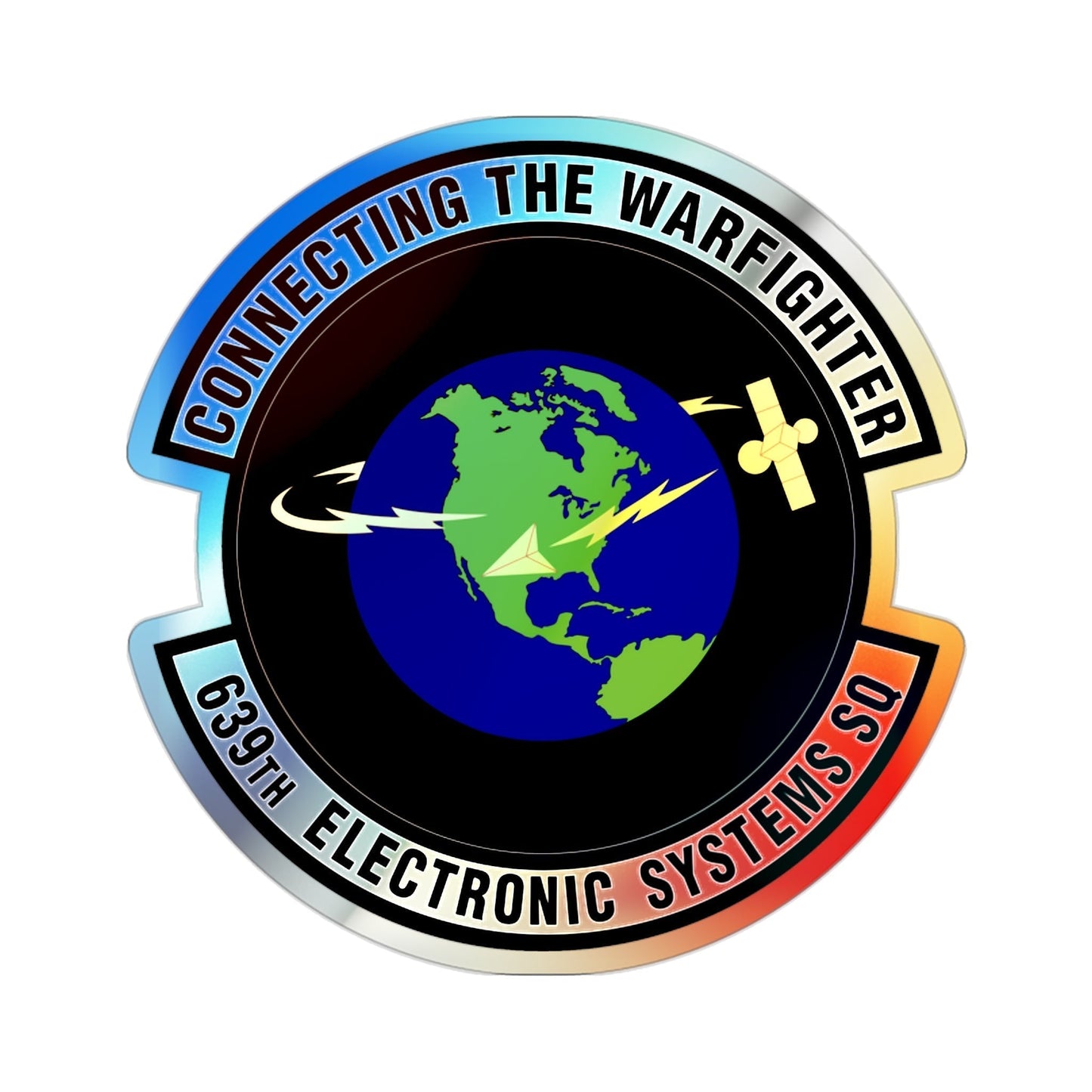 639th Electronic Systems Squadron (U.S. Air Force) Holographic STICKER Die-Cut Vinyl Decal-2 Inch-The Sticker Space