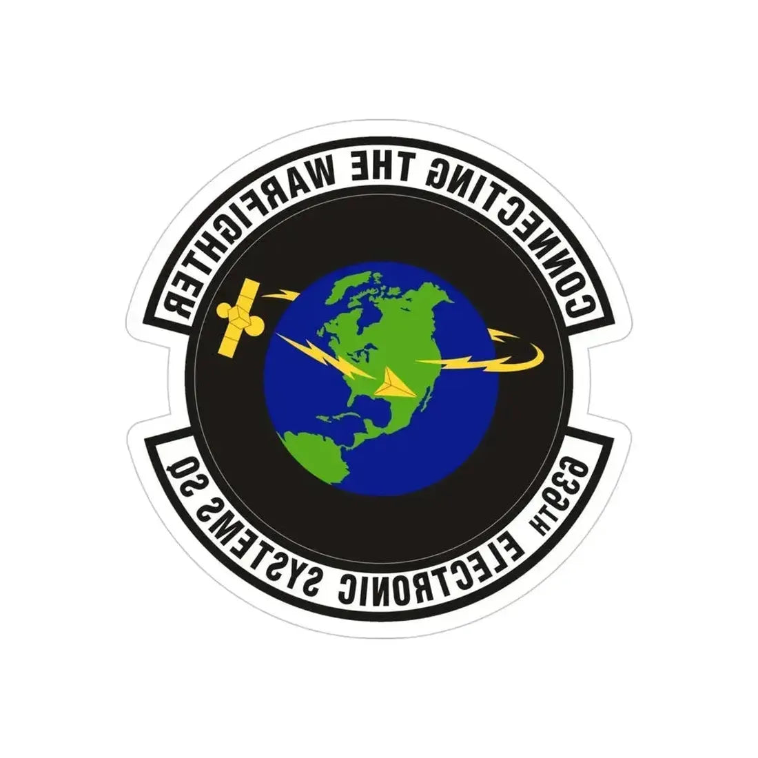 639th Electronic Systems Squadron (U.S. Air Force) REVERSE PRINT Transparent Die-Cut STICKER 4 Inch Die-Cut Transparent - The Sticker Space