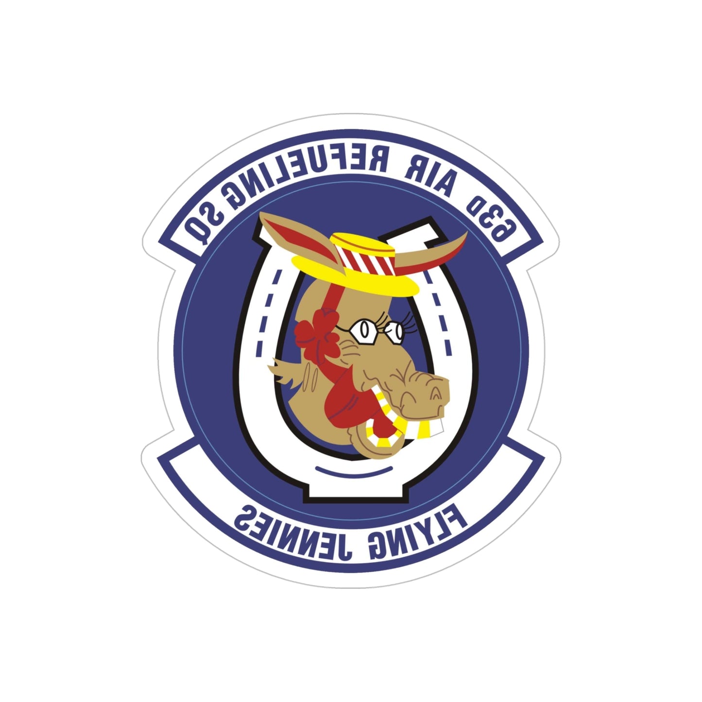 63d Air Refueling Squadron (U.S. Air Force) REVERSE PRINT Transparent STICKER-5" × 5"-The Sticker Space