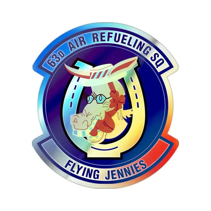 63d Air Refueling Squadron (U.S. Air Force) Holographic STICKER Die-Cut Vinyl Decal 2 Inch Holographic - The Sticker Space