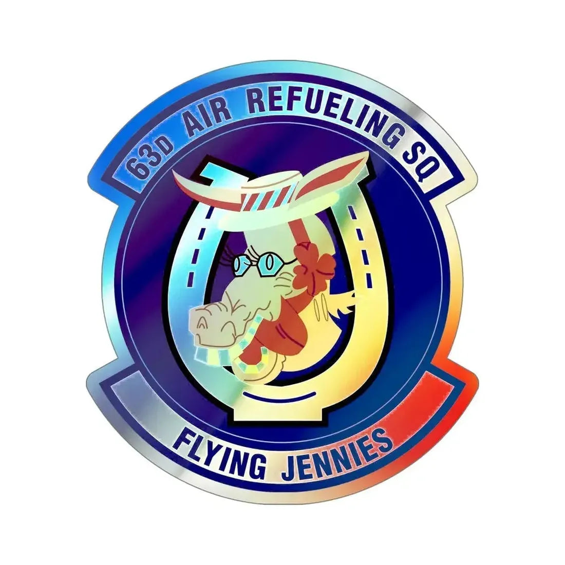 63d Air Refueling Squadron (U.S. Air Force) Holographic STICKER Die-Cut Vinyl Decal 5 Inch Holographic - The Sticker Space