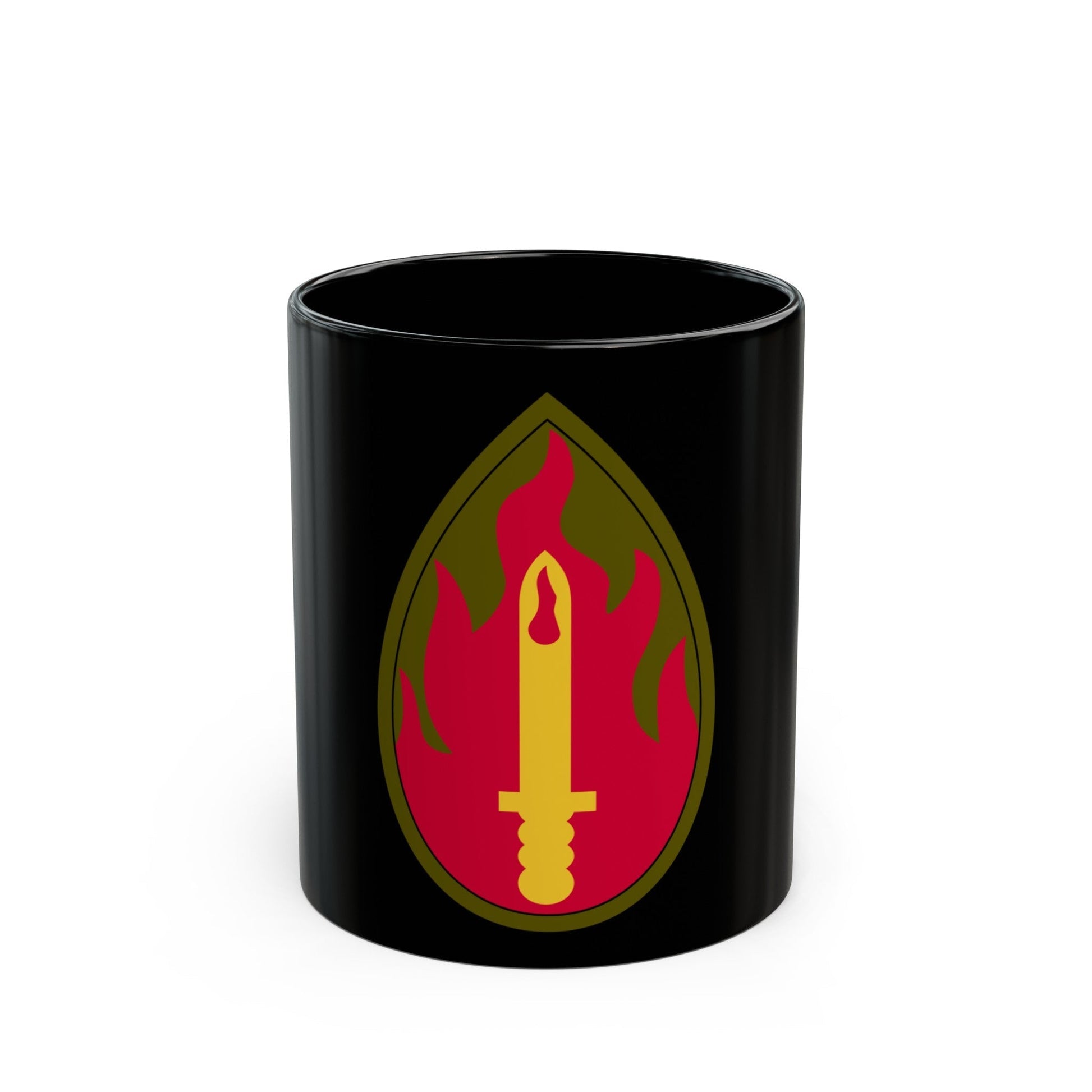 63rd Infantry Division SSI (U.S. Army) Black Coffee Mug-11oz-The Sticker Space