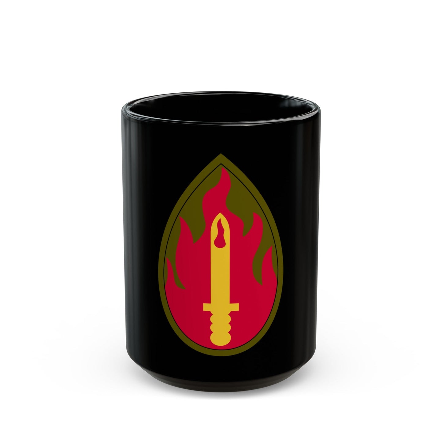 63rd Infantry Division SSI (U.S. Army) Black Coffee Mug-15oz-The Sticker Space