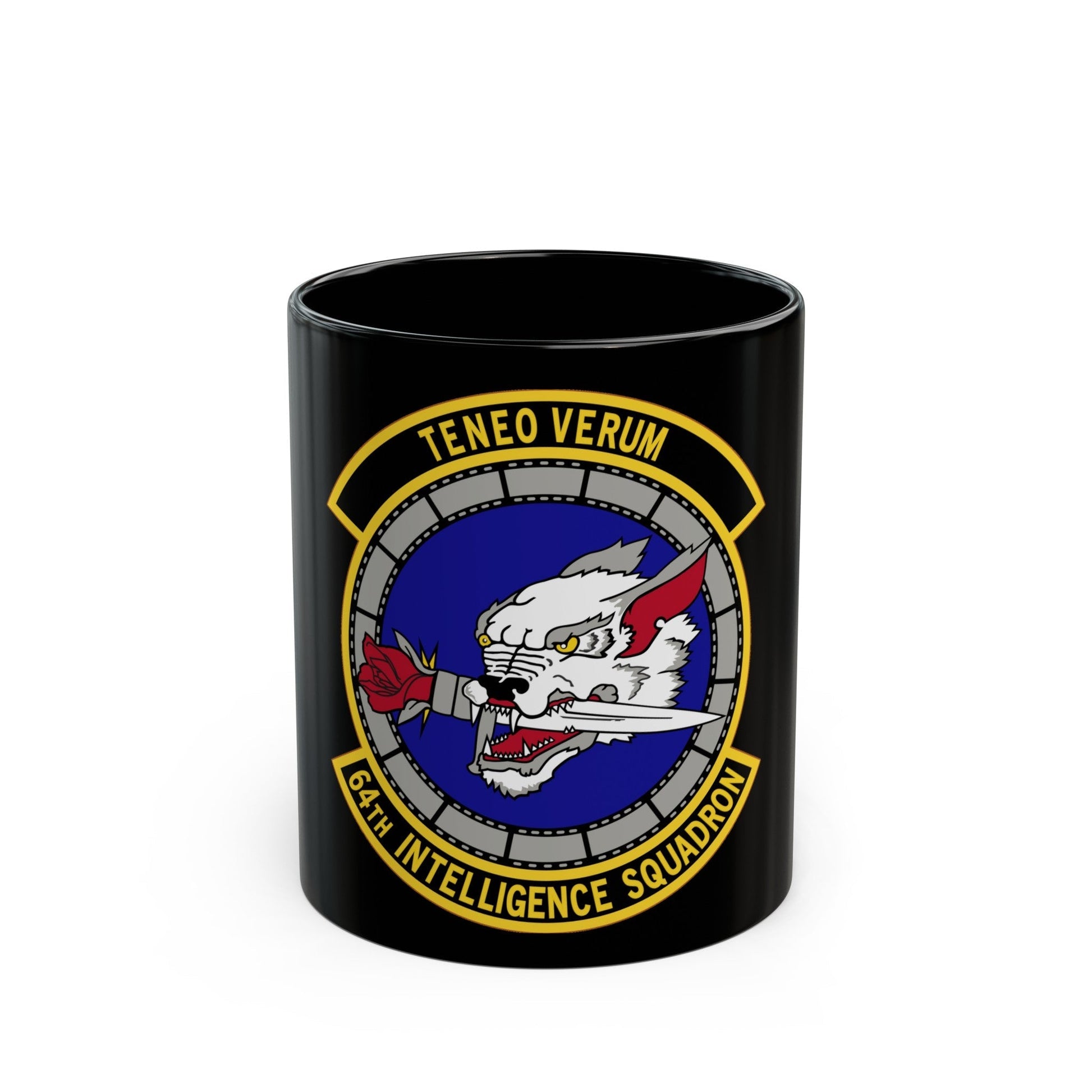 64 Intelligence Squadron AFRC (U.S. Air Force) Black Coffee Mug-11oz-The Sticker Space