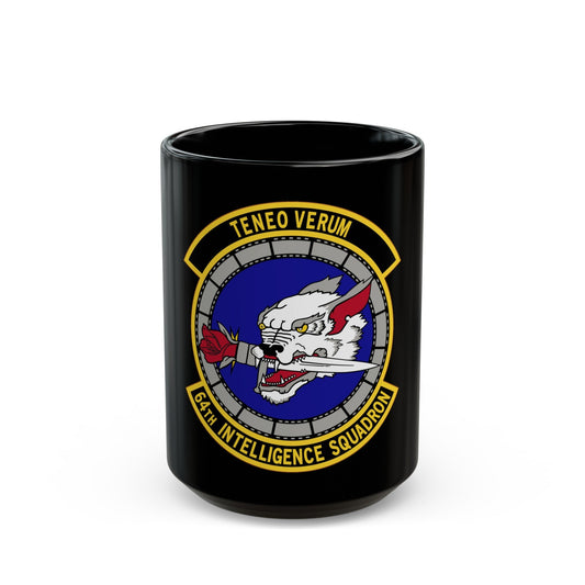 64 Intelligence Squadron AFRC (U.S. Air Force) Black Coffee Mug-15oz-The Sticker Space