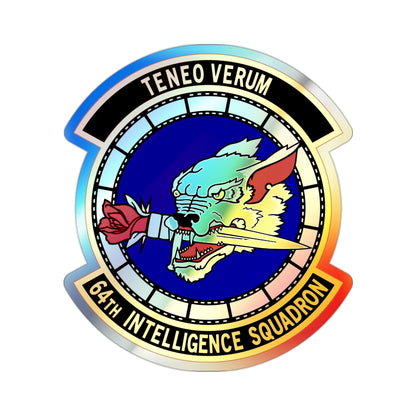 64 Intelligence Squadron AFRC (U.S. Air Force) Holographic STICKER Die-Cut Vinyl Decal-2 Inch-The Sticker Space