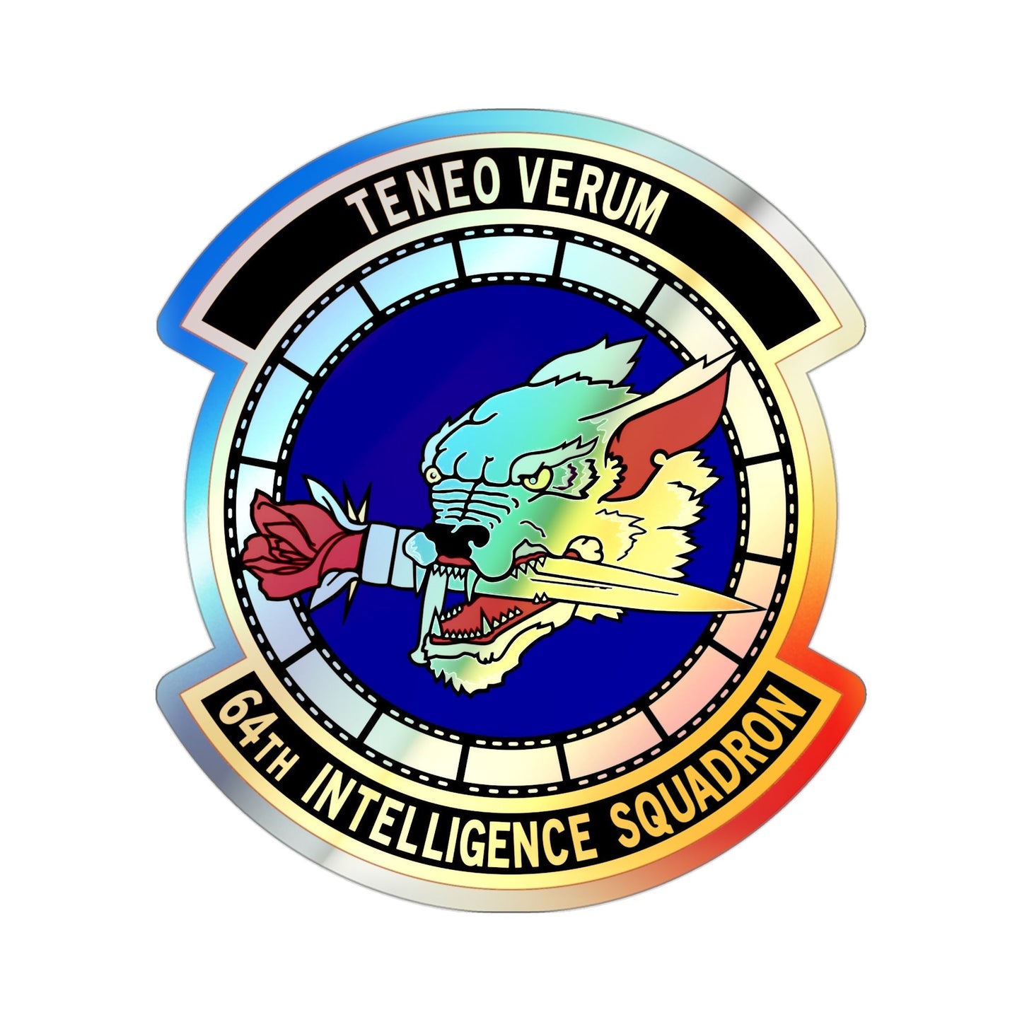 64 Intelligence Squadron AFRC (U.S. Air Force) Holographic STICKER Die-Cut Vinyl Decal-3 Inch-The Sticker Space