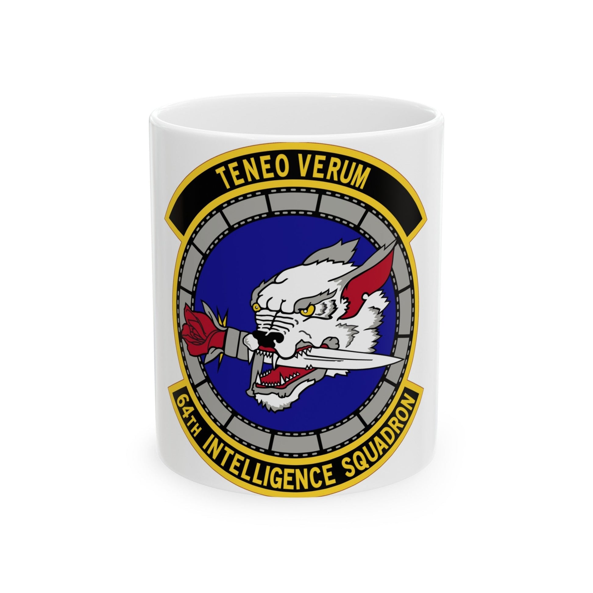 64 Intelligence Squadron AFRC (U.S. Air Force) White Coffee Mug-11oz-The Sticker Space