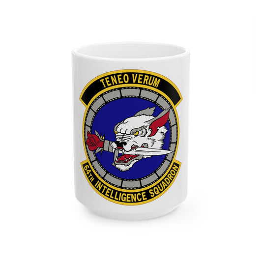 64 Intelligence Squadron AFRC (U.S. Air Force) White Coffee Mug-15oz-The Sticker Space