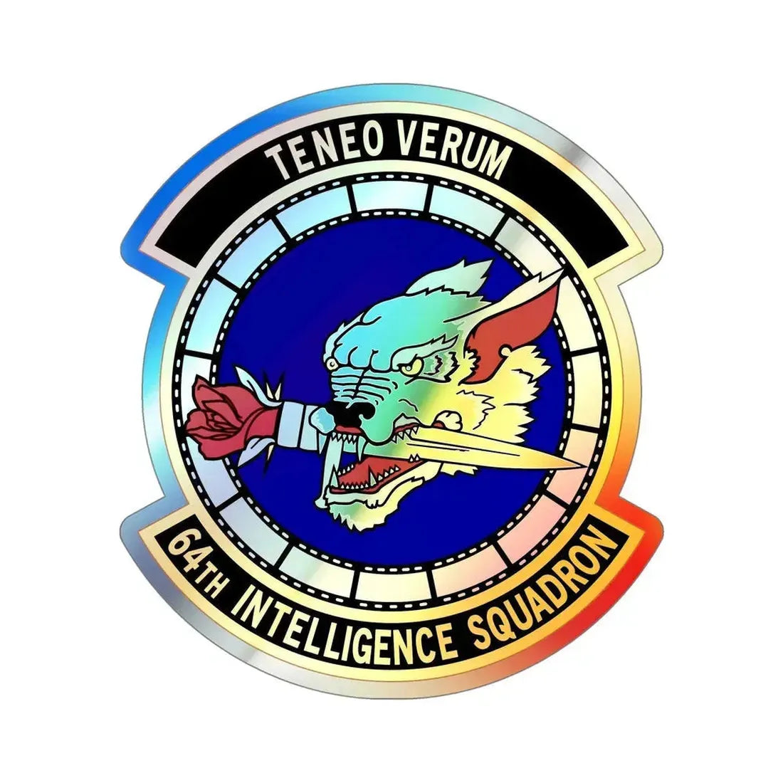 64 Intelligence Squadron AFRC (U.S. Air Force) Holographic STICKER Die-Cut Vinyl Decal 5 Inch Holographic - The Sticker Space