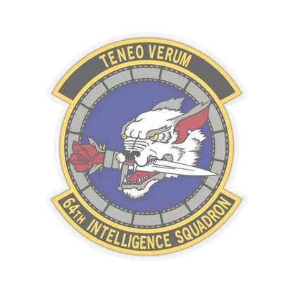 64 Intelligence Squadron AFRC (U.S. Air Force) STICKER Vinyl Kiss-Cut Decal 3 Inch Transparent - The Sticker Space