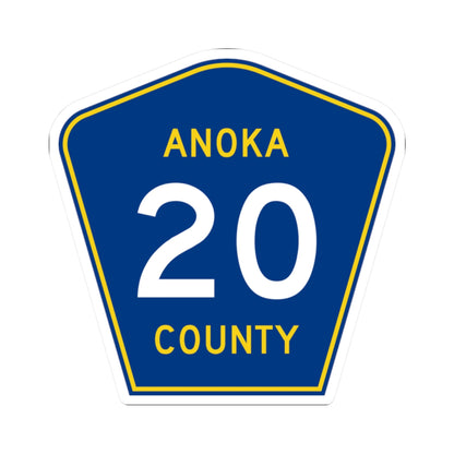 Anoka County 20 (Minnesota) (Road Sign) STICKER Vinyl Kiss-Cut Decal