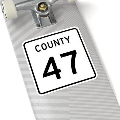 County 47 square (Minnesota) (Road Sign) STICKER Vinyl Kiss-Cut Decal