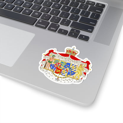 Armoiries de la reine Ingrid de Danemark (Denmark) (Coat of Arms) STICKER Vinyl Kiss-Cut Decal