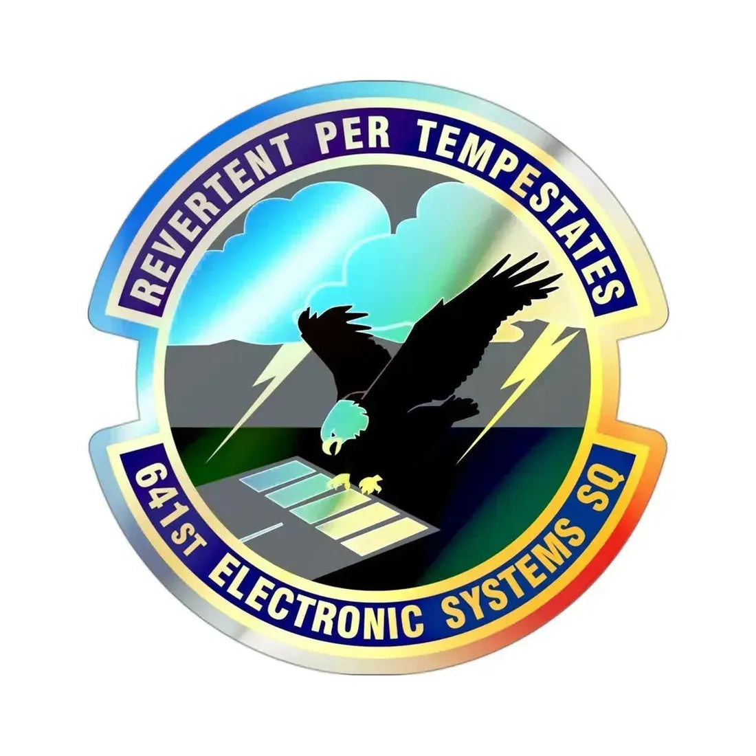641st Electronic Systems Squadron (U.S. Air Force) Holographic STICKER Die-Cut Vinyl Decal 3 Inch Holographic - The Sticker Space