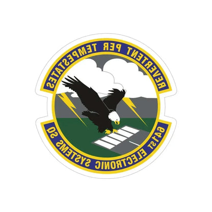 641st Electronic Systems Squadron (U.S. Air Force) REVERSE PRINT Transparent Die-Cut STICKER 5 Inch Die-Cut Transparent - The Sticker Space