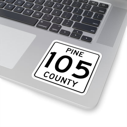 Pine County Route 105 MN (Minnesota) (Road Sign) STICKER Vinyl Kiss-Cut Decal