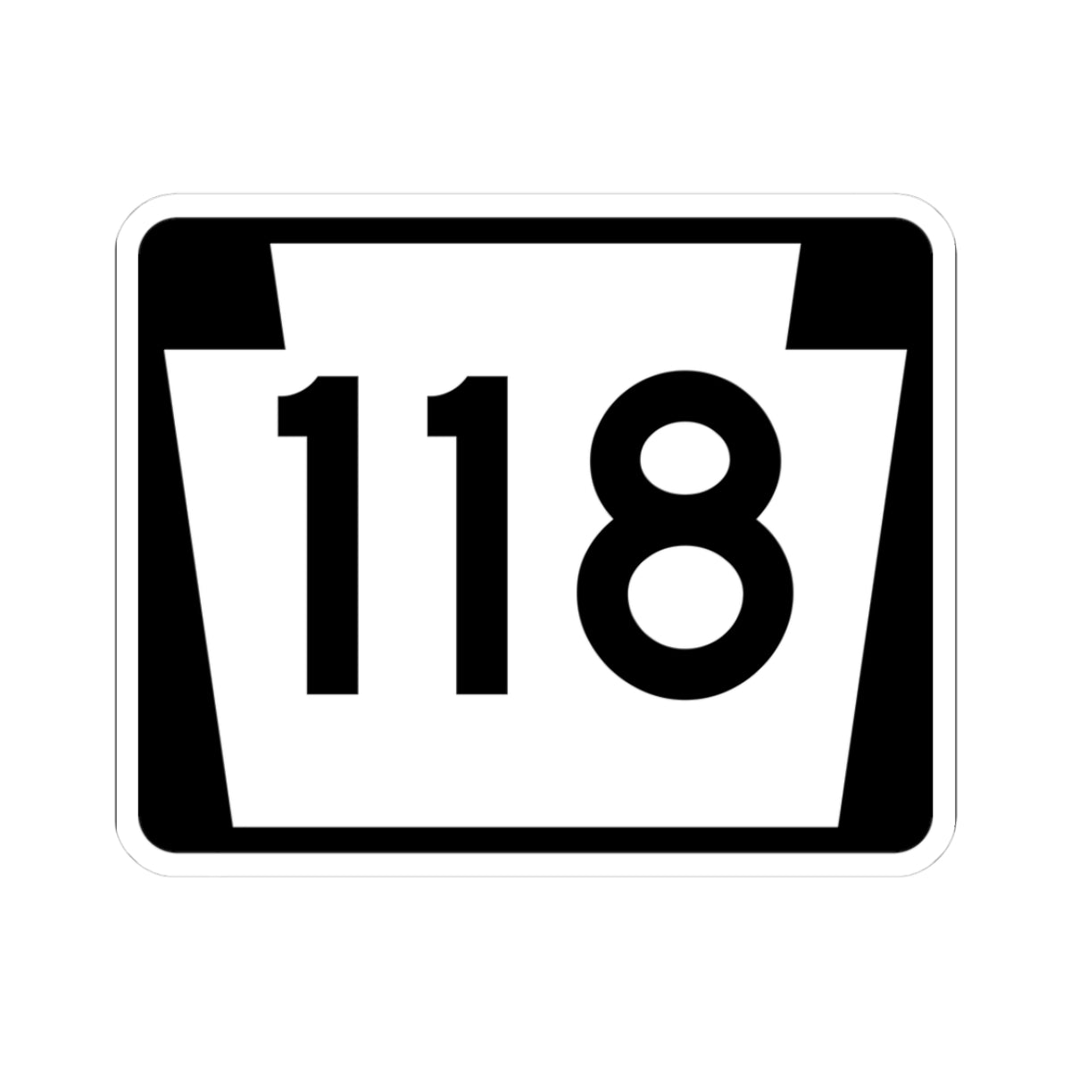PA-118 (Pennsylvania) (Road Sign) STICKER Vinyl Kiss-Cut Decal