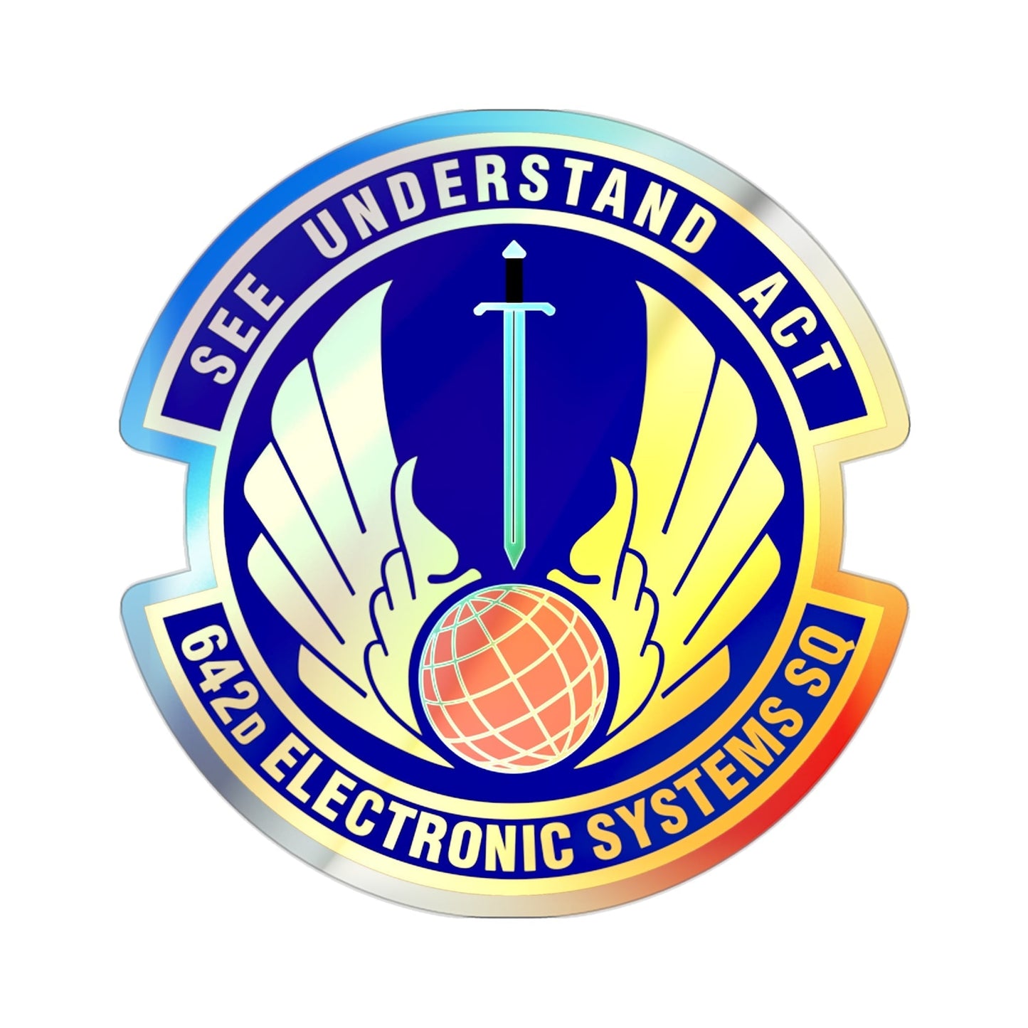 642d Electronic Systems Squadron (U.S. Air Force) Holographic STICKER Die-Cut Vinyl Decal-2 Inch-The Sticker Space