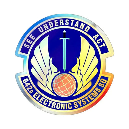 642d Electronic Systems Squadron (U.S. Air Force) Holographic STICKER Die-Cut Vinyl Decal 4 Inch Holographic - The Sticker Space